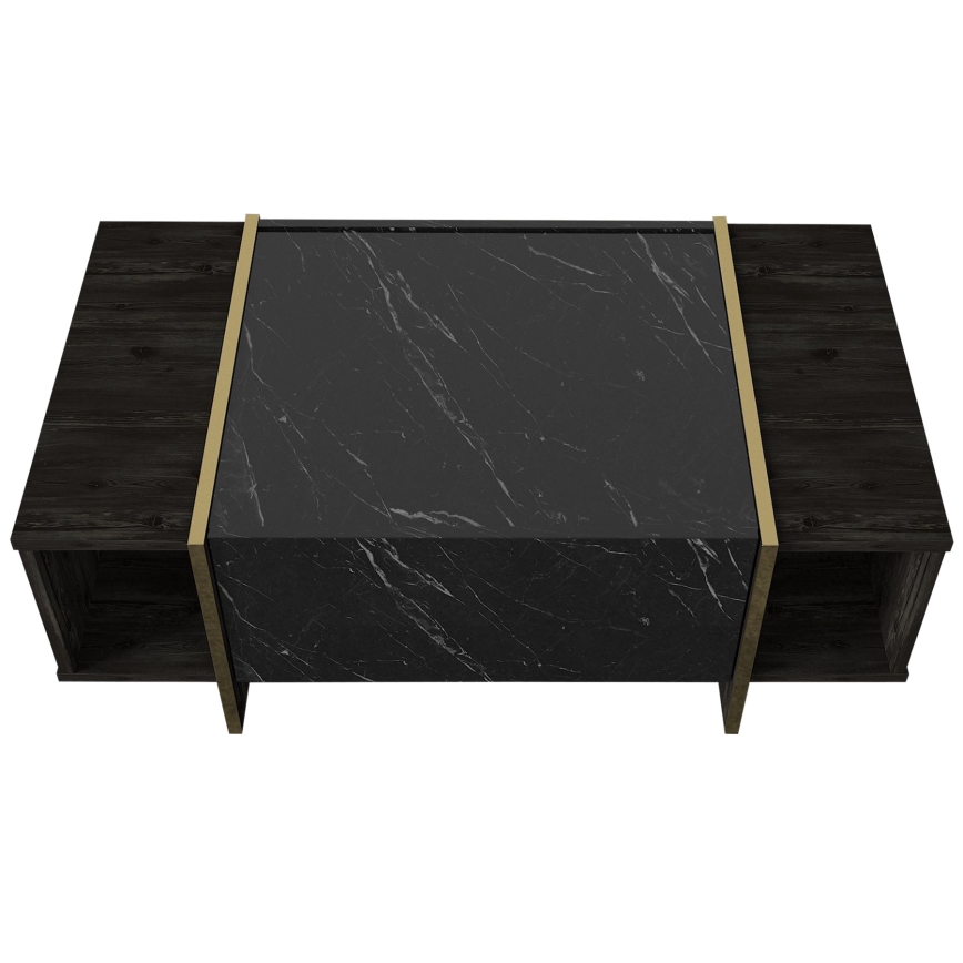 Mesa de centro VEYRON 37,3x103,8 cm preto/ouro