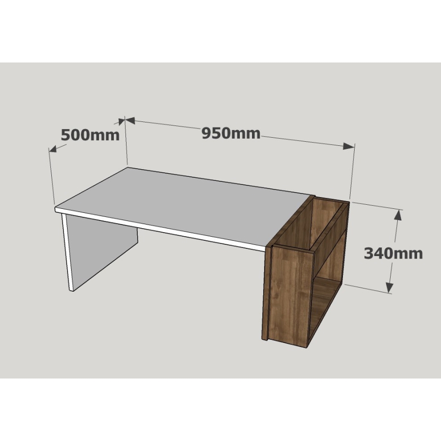 Mesa de centro VIEW 34x95 cm branco