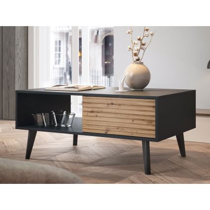 Mesa de centro WILLOW 46x104 cm preto/castanho