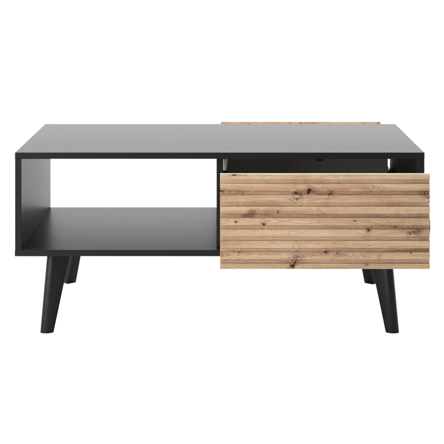 Mesa de centro WILLOW 46x104 cm preto/castanho