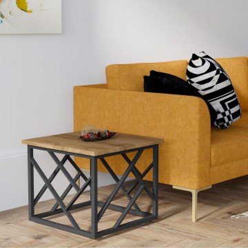 Mesa de centro WODA 42x53 cm castanho/preto