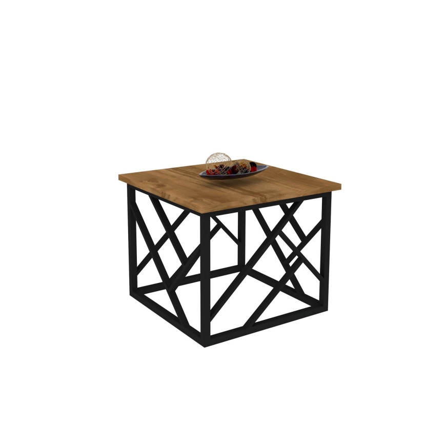 Mesa de centro WODA 42x53 cm castanho/preto