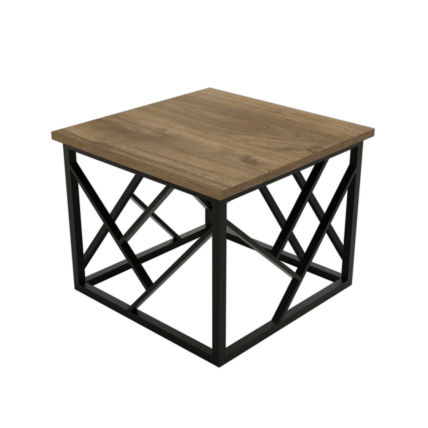 Mesa de centro WODA 42x53 cm castanho/preto