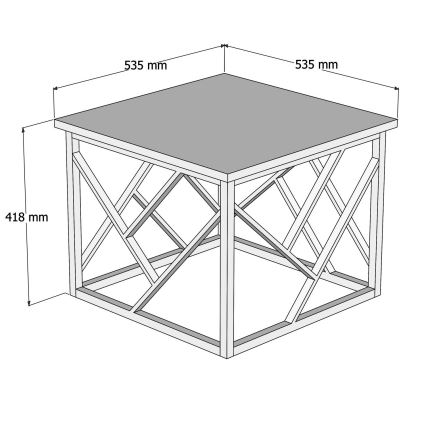 Mesa de centro WODA 42x53 cm castanho/preto