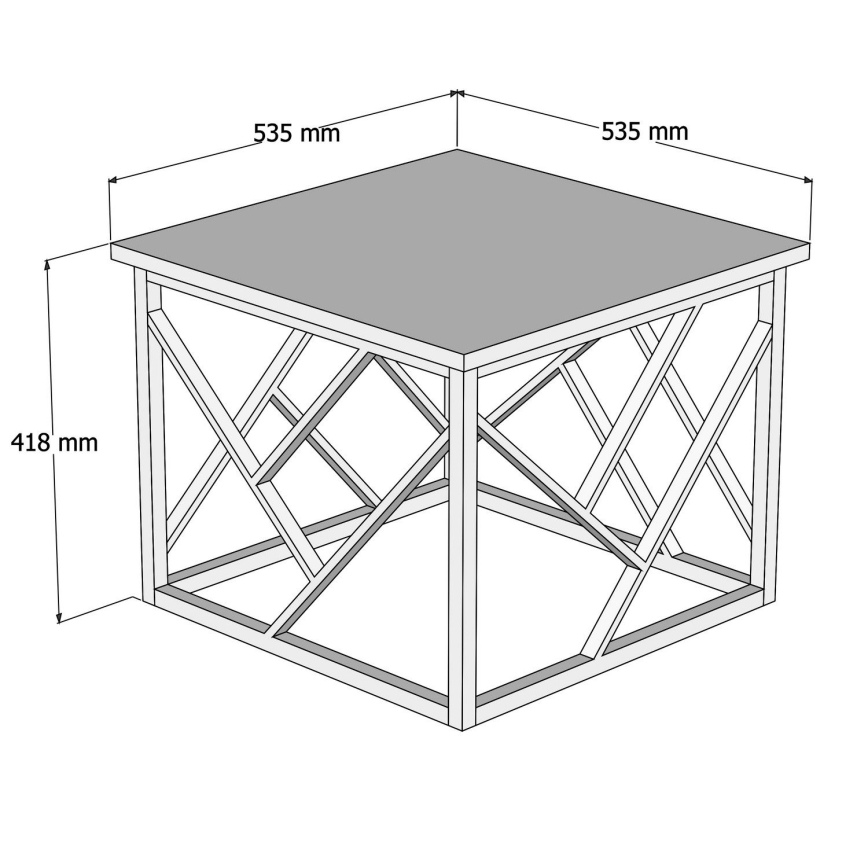 Mesa de centro WODA 42x53 cm castanho/preto