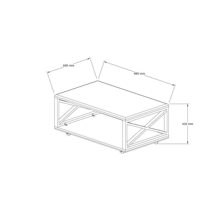 Mesa de centro YUSO 42,5x98 cm pinho