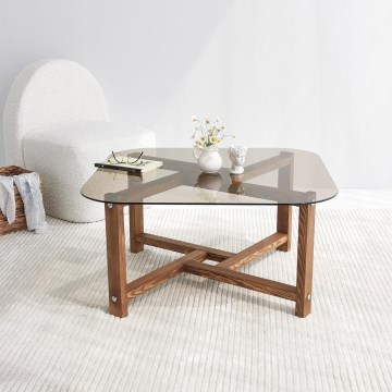 Mesa de centro ZEN 40x80 cm pinho/transparente