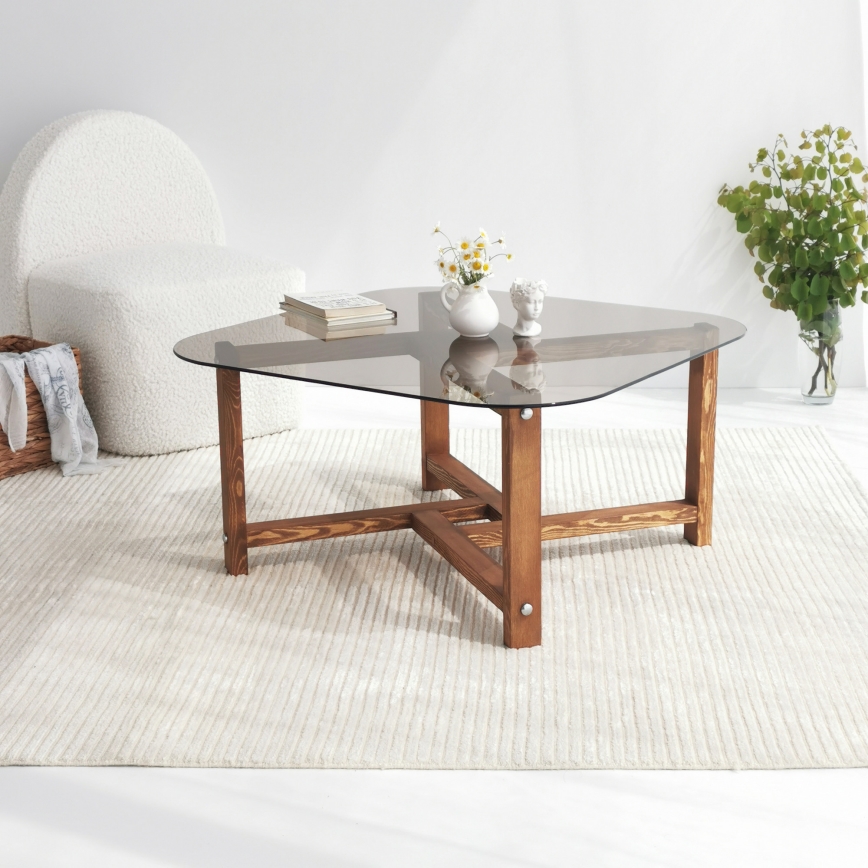 Mesa de centro ZEN 40x80 cm pinho/transparente
