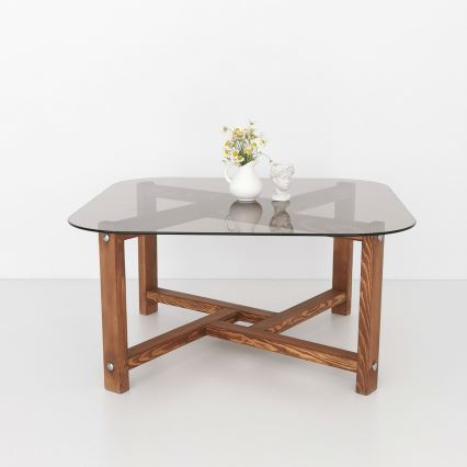 Mesa de centro ZEN 40x80 cm pinho/transparente