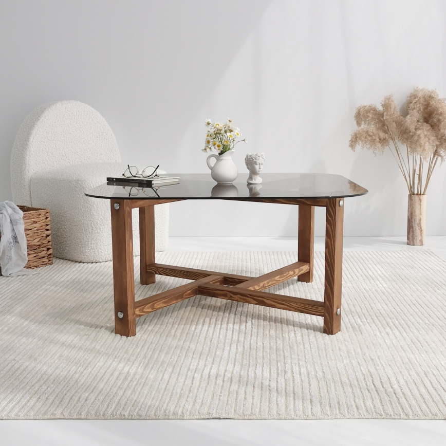 Mesa de centro ZEN 40x80 cm pinho/transparente
