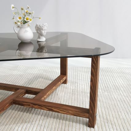 Mesa de centro ZEN 40x80 cm pinho/transparente