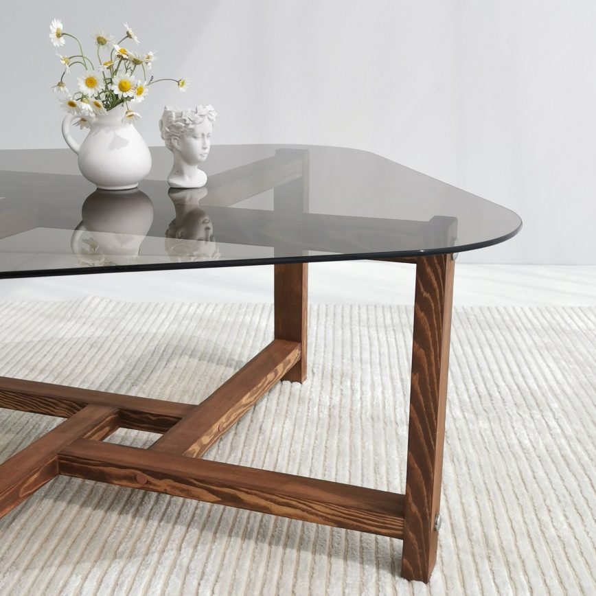 Mesa de centro ZEN 40x80 cm pinho/transparente