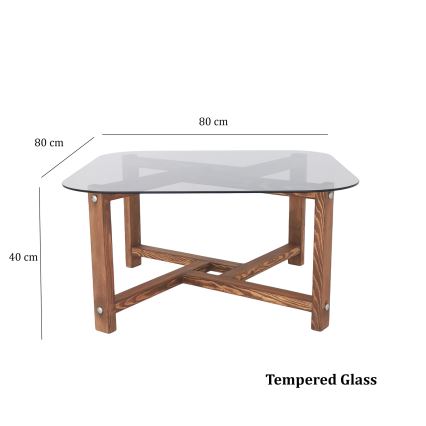 Mesa de centro ZEN 40x80 cm pinho/transparente