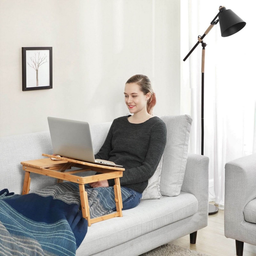 Mesa de computador ajustável para a cama LAT, castanha