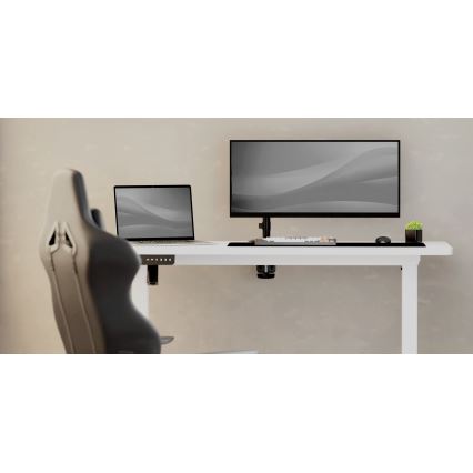 Mesa de escritório ajustável em altura LEVANO 140x60 cm branco