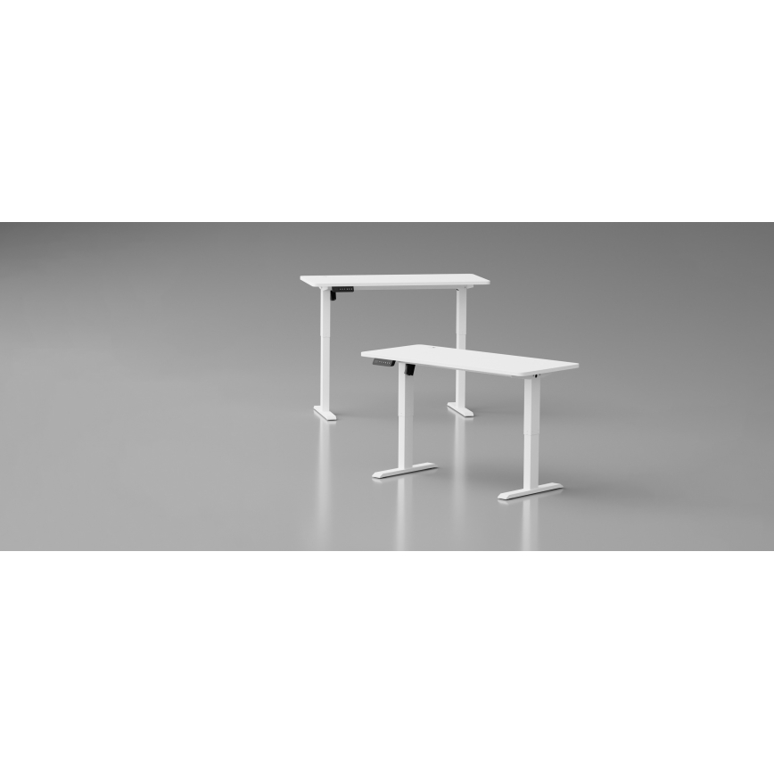 Mesa de escritório ajustável em altura LEVANO 140x60 cm branco