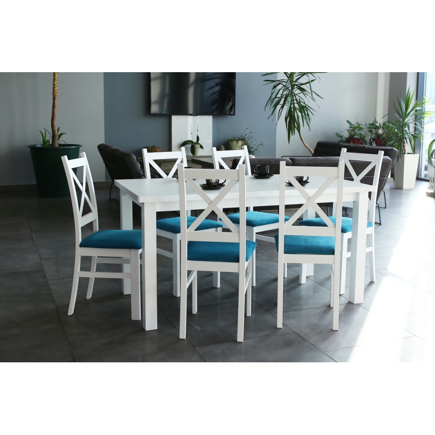Mesa de jantar extensível LIAM branco