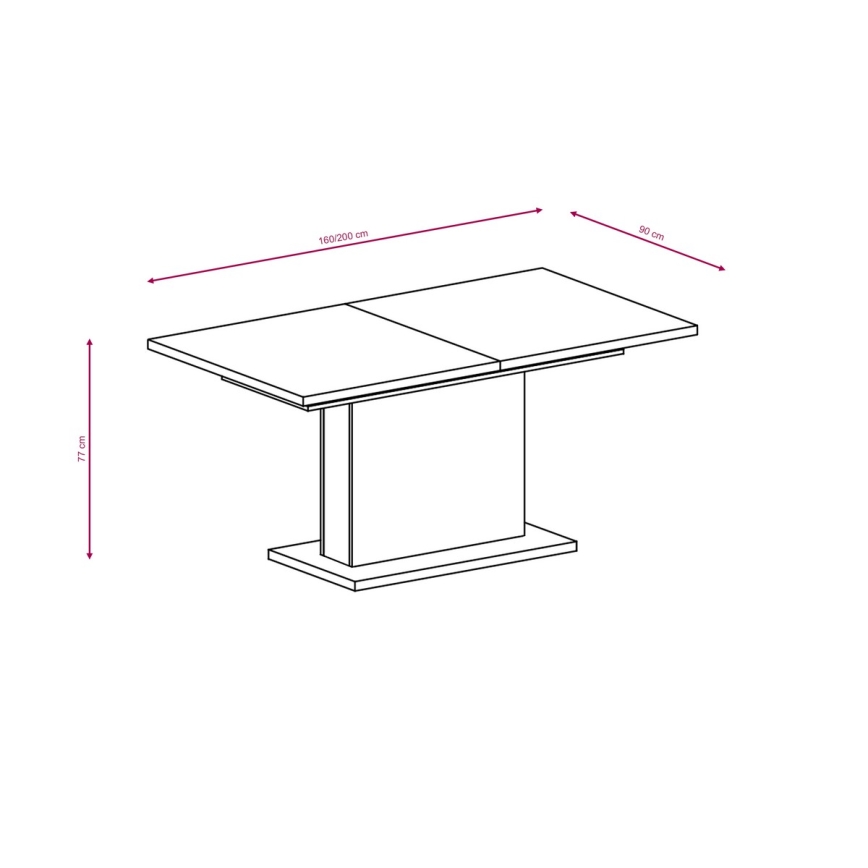 Mesa de jantar extensível STRAP betão cinzento