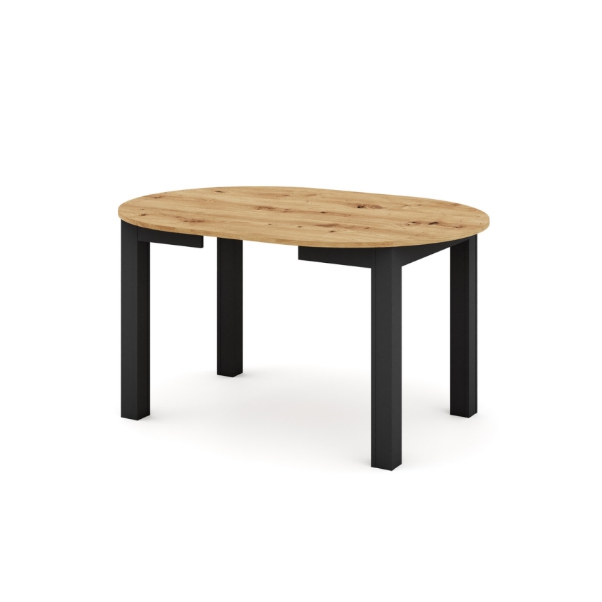 Mesa de jantar extensível WILY carvalho artisan/preta