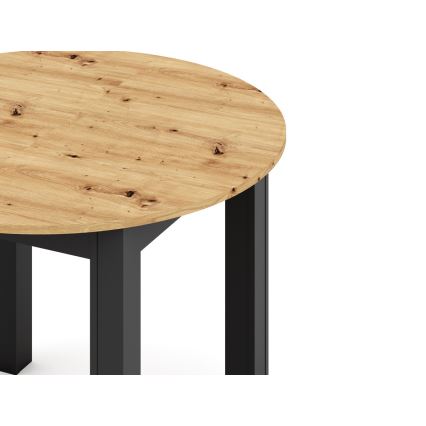 Mesa de jantar extensível WILY carvalho artisan/preta