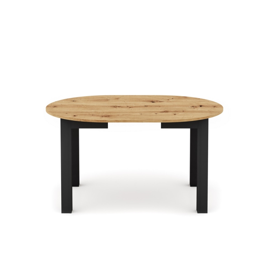 Mesa de jantar extensível WILY carvalho artisan/preta