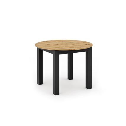Mesa de jantar extensível WILY carvalho artisan/preta