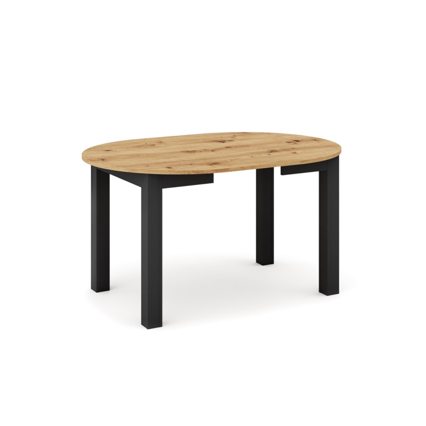 Mesa de jantar extensível WILY carvalho artisan/preta