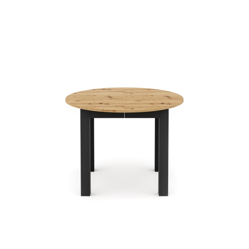 Mesa de jantar extensível WILY carvalho artisan/preta