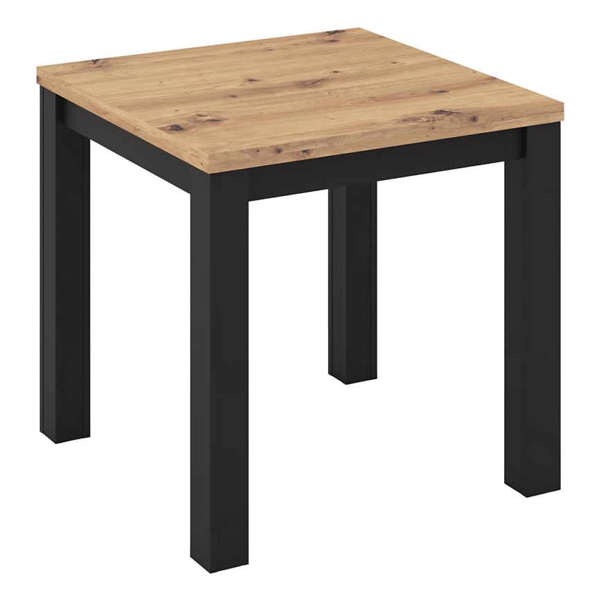 Mesa de jantar extensível ZARO carvalho artisan/preto