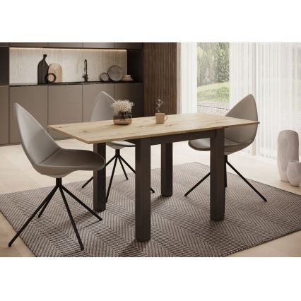 Mesa de jantar extensível ZARO carvalho artisan/preto
