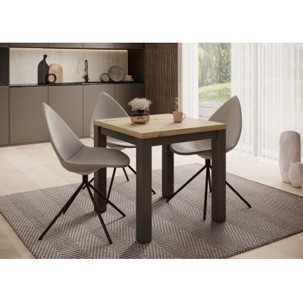 Mesa de jantar extensível ZARO carvalho artisan/preto