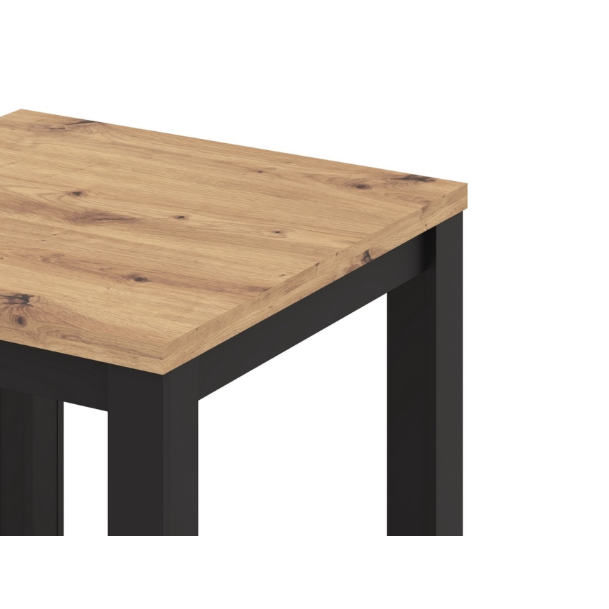 Mesa de jantar extensível ZARO carvalho artisan/preto
