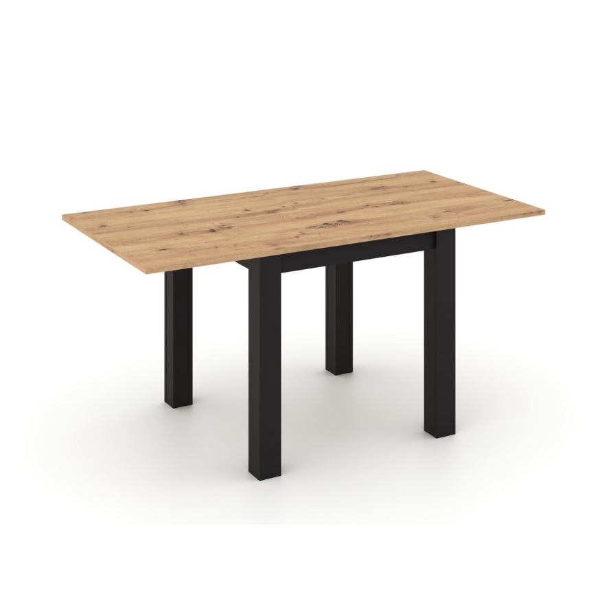 Mesa de jantar extensível ZARO carvalho artisan/preto