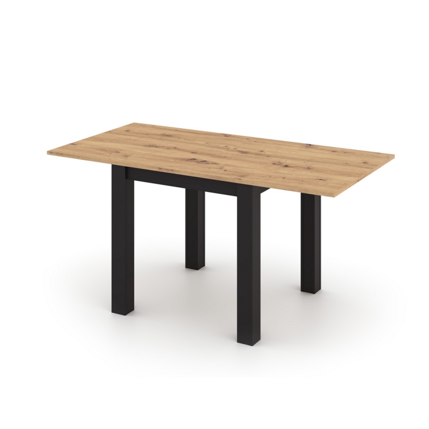 Mesa de jantar extensível ZARO carvalho artisan/preto