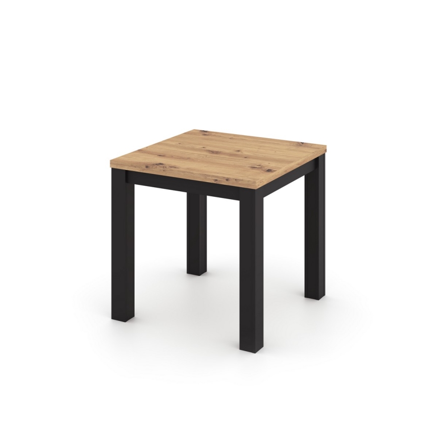 Mesa de jantar extensível ZARO carvalho artisan/preto