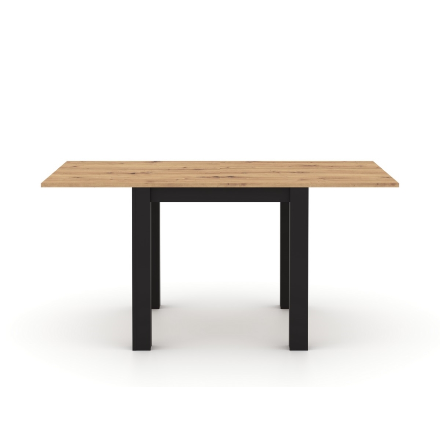 Mesa de jantar extensível ZARO carvalho artisan/preto