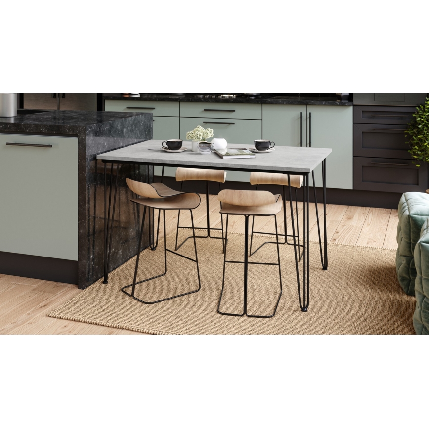Mesa de jantar HALIJA cinza concreto