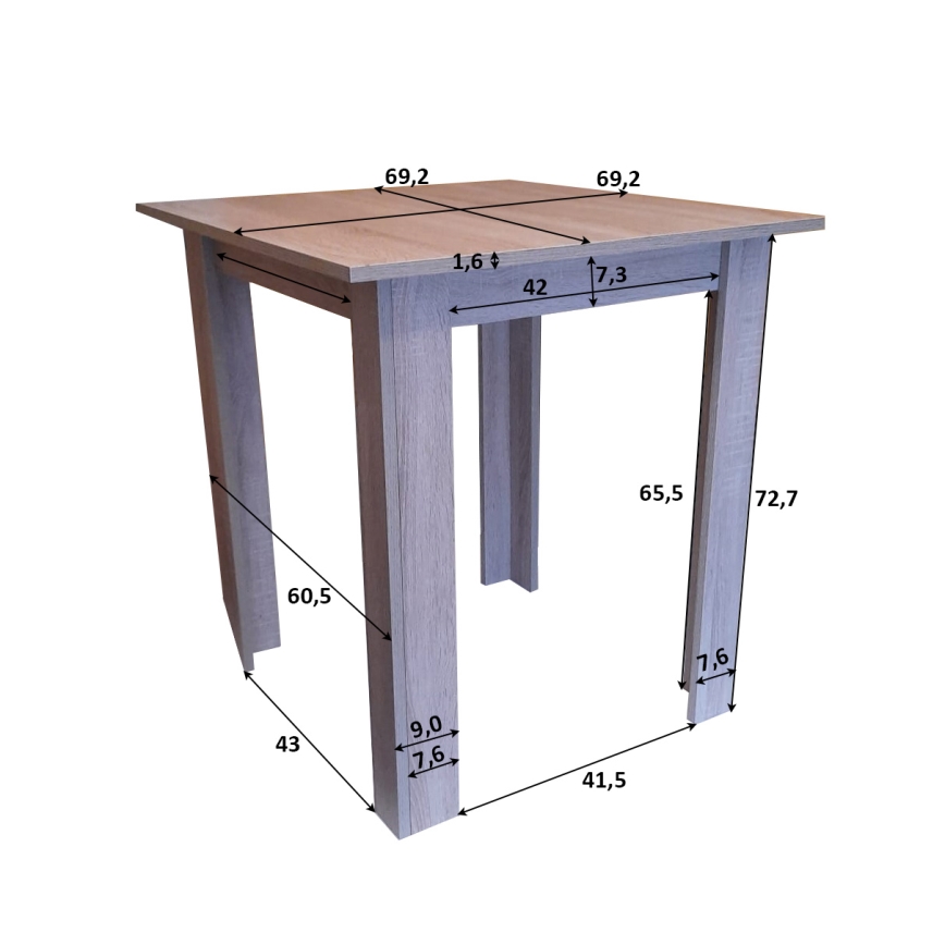 Mesa de jantar quadrada LEVI carvalho
