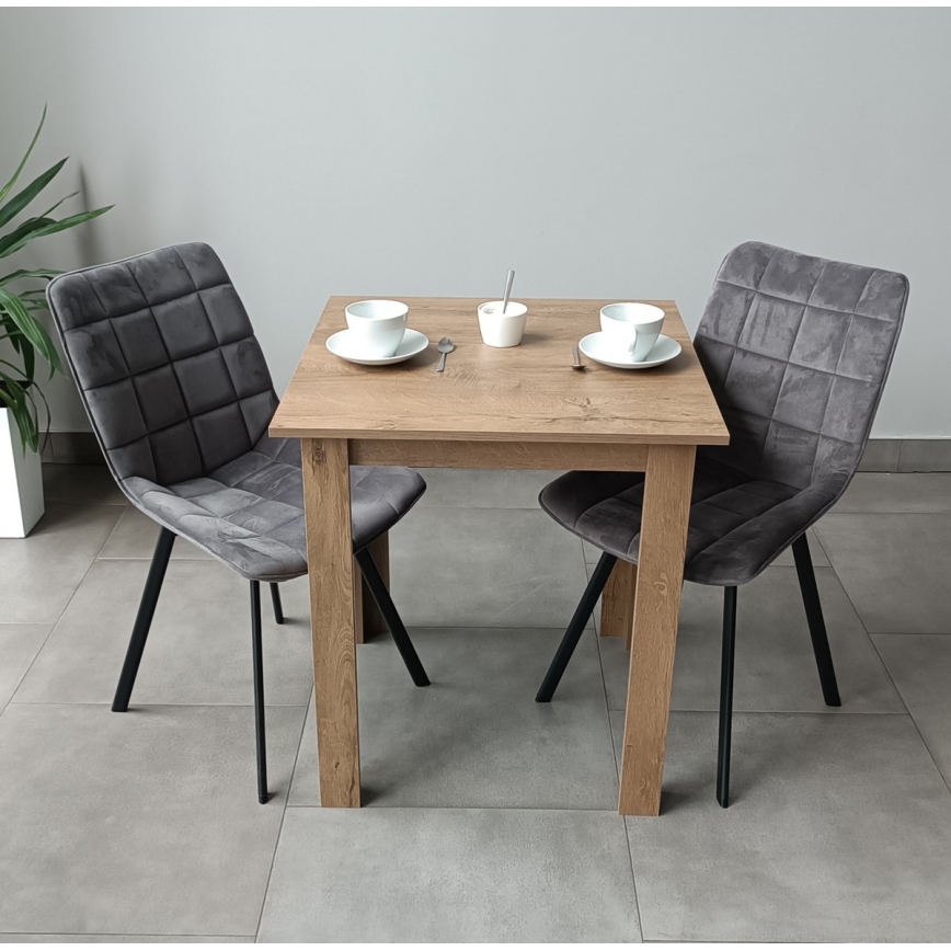 Mesa de jantar quadrada LEVI carvalho sonoma
