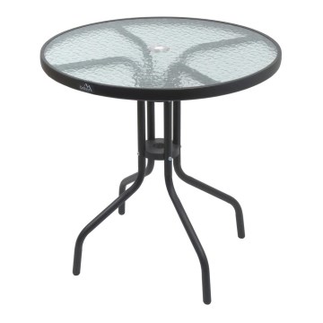 Mesa de jardim d. 70 cm preto