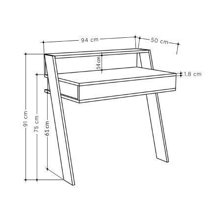Mesa de parede COWORK 91x94 cm antracite