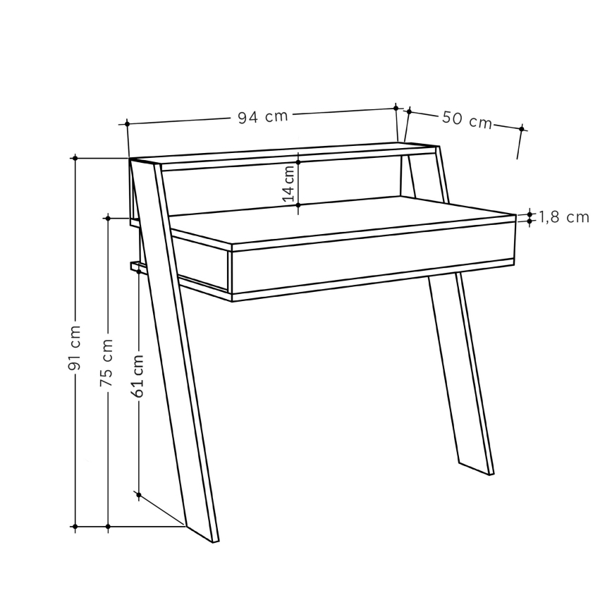 Mesa de parede COWORK 91x94 cm antracite