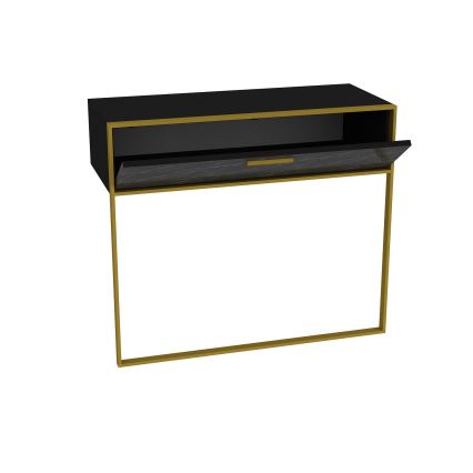 Mesa de parede POLKA 76,8x90 cm dourado/preto