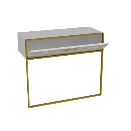 Mesa de parede POLKA 76,8x90 cm ouro/branco