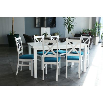 Mesa de refeição dobrável LIAM branco