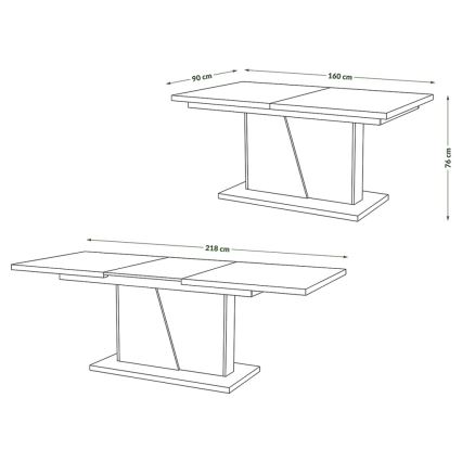 Mesa de refeição dobrável NINO carvalho/preto