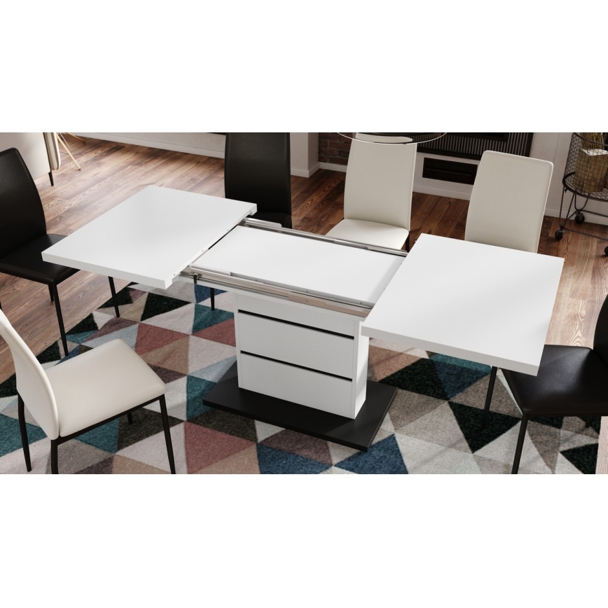 Mesa de refeição dobrável PAOLO branco/preto