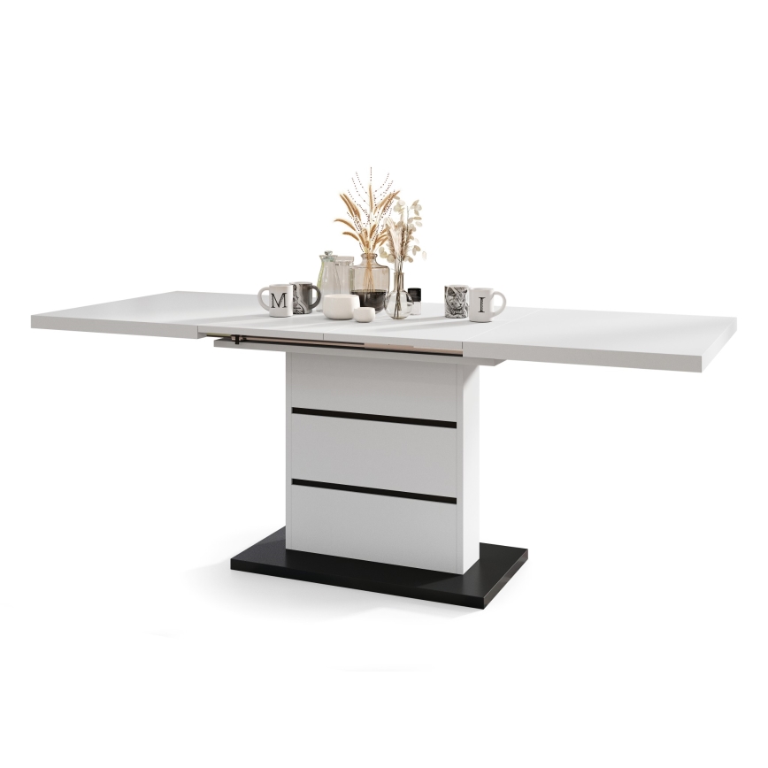 Mesa de refeição dobrável PAOLO branco/preto