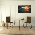 Mesa de refeição SANDALF 75x90 cm bege/preto