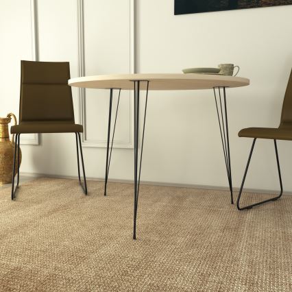 Mesa de refeição SANDALF 75x90 cm bege/preto